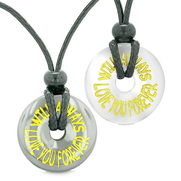 Amulets Will Always Love You Forever Love Couples or Best Friends Donuts Lucky Coin Hematite Necklaces Amulets Will Always Love You Forever Love Couples or Best Friends Donuts Lucky Coin Hematite Necklaces